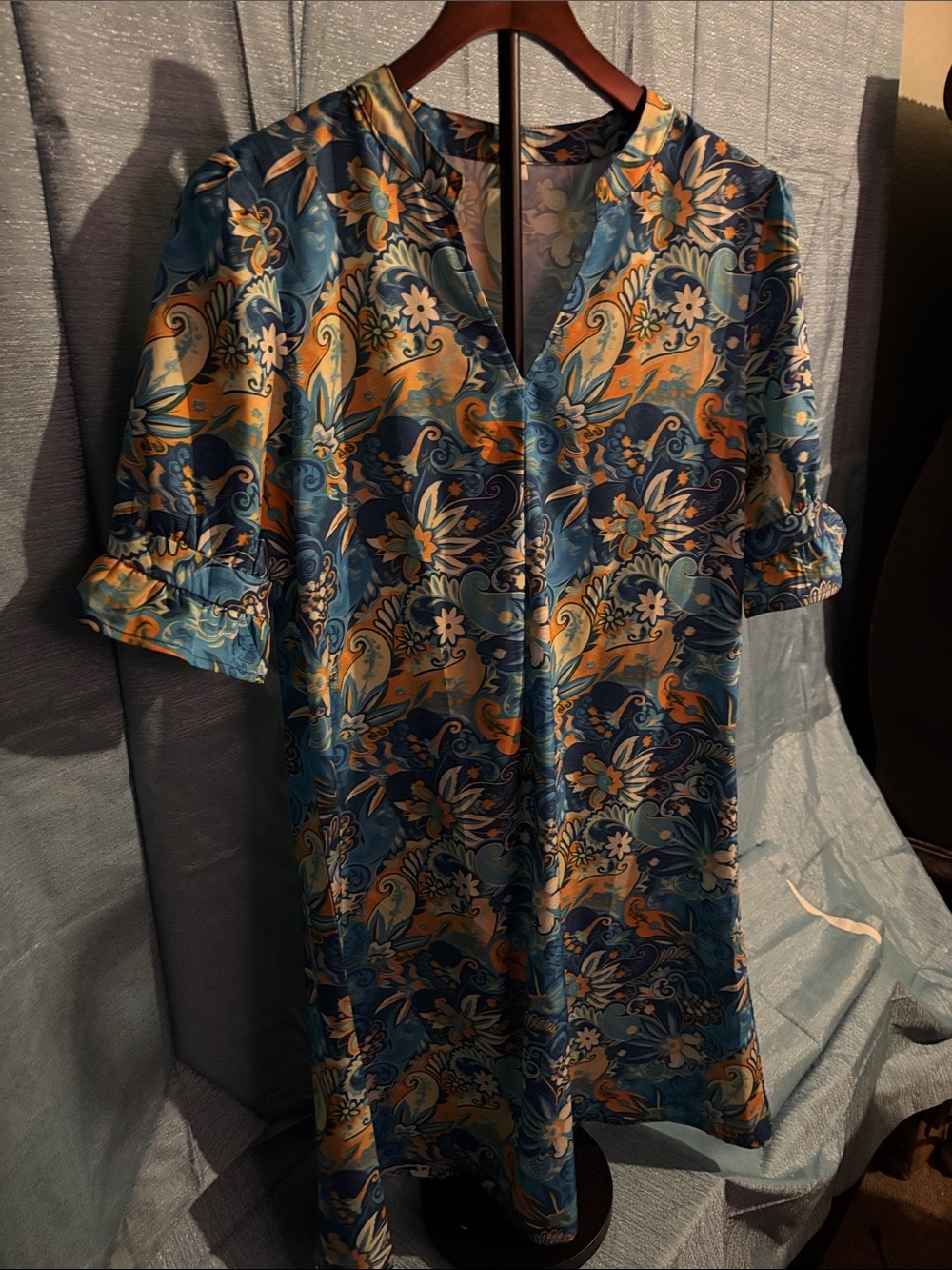Blue Floral Mini Dress - Brand: